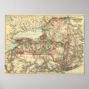 Affiche Carte panoramique New YorkNew York