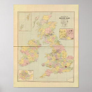 Affiche Carte parlementaire, British Isles
