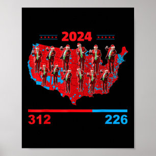 Affiche Carte Patriotique Rouge Et Bleu Carte Électorale C