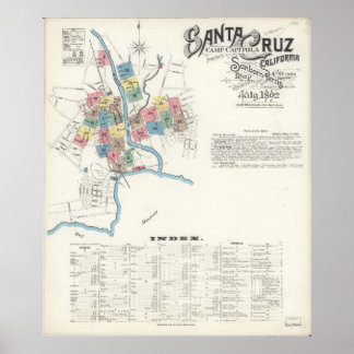 Affiche Carte Père Noël Cruz California 1892