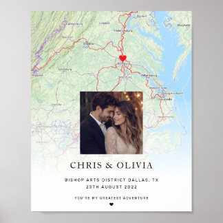 Affiche Carte personnalisée pour couple Cadeau de mariage
