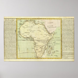 Affiche Carte physique de l'Afrique