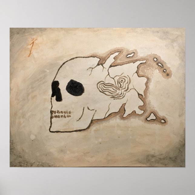 Affiche Carte pirate "Eaux dangereuses" par David Good (Devant)