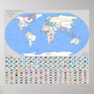 Affiche Carte politique de ces rives équitables, janvier 2