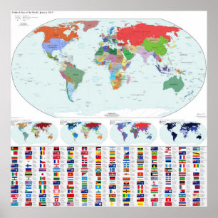 Affiche Carte politique du monde, 2019 (notre pays juste