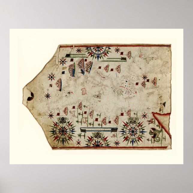 Affiche Carte Portolan de la Méditerranée (vers 1580) (Devant)