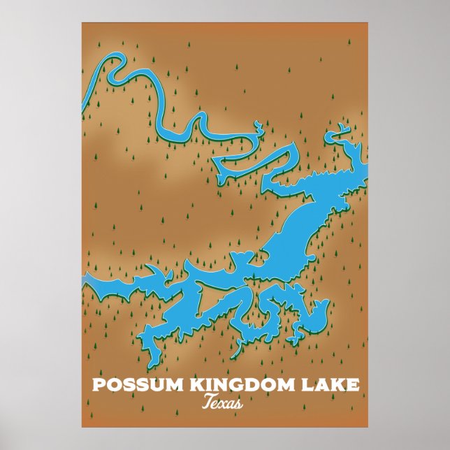 Affiche Carte Possum Kingdom Texas (Devant)