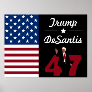 Affiche Carte postale 47 Trump Desantis 2024