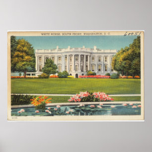 Affiche Carte postale ancienne de la Maison Blanche