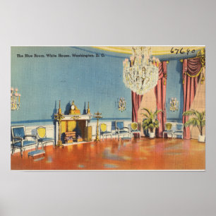 Affiche Carte postale ancienne, le salon bleu de la Maison