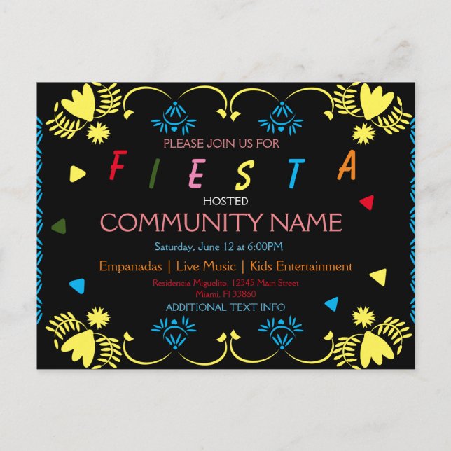 Affiche Carte Postale Colorée du Festival Hispaniq (Devant)