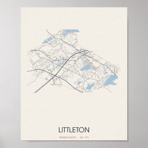 Affiche Carte postale de Littleton Massachusetts