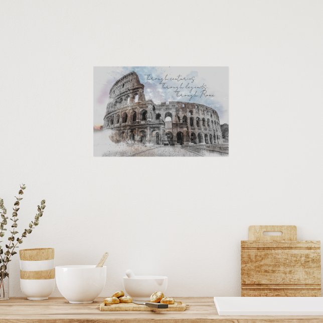 Affiche Carte postale de Rome - À travers les siècles, à t (Cuisine)