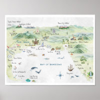 Carte postale de voyage à l'aquarelle | Puerto Val