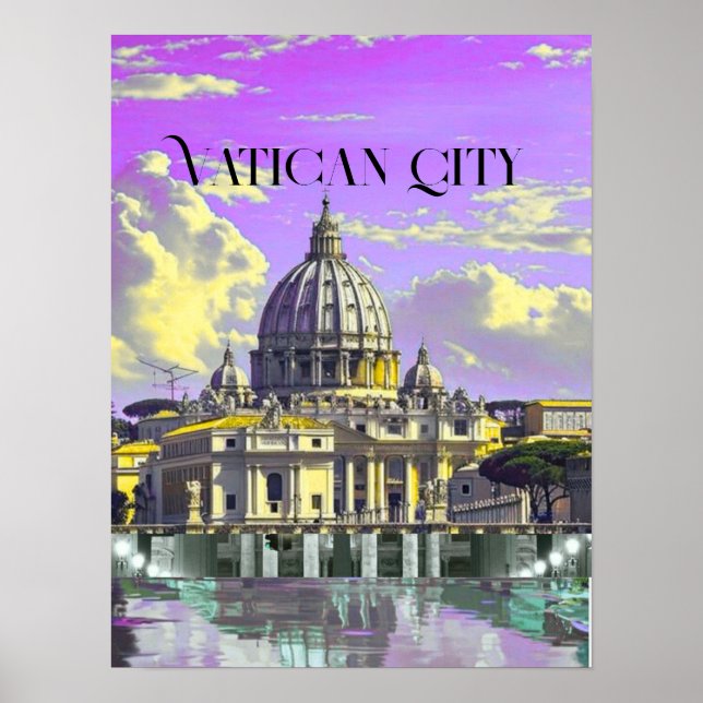 Affiche Carte postale de voyage de la cité du Vatican, car (Devant)