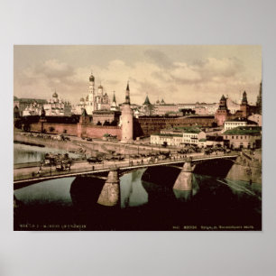 Affiche Carte postale dépeignant Kremlin, Moscou