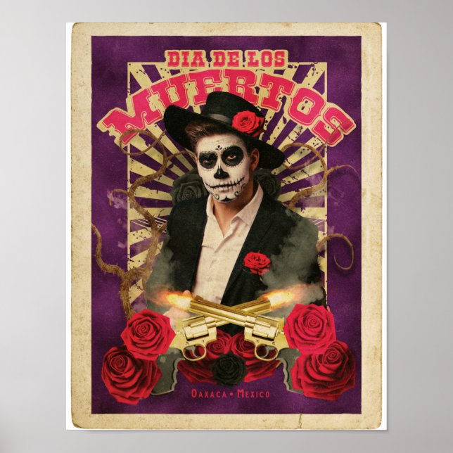 Affiche Carte Postale Dia De Muertos Sugar Skull (Devant)