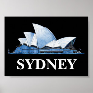 Affiche Carte postale élégante Sydney Australia Travel