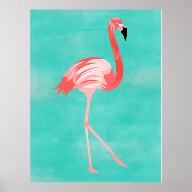 Affiche Carte postale Flamant rose Bird (Devant)