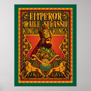 Affiche Carte postale Haile Selassie Jah Rastafari Impress