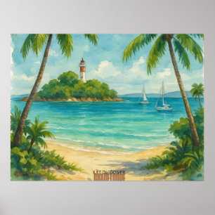 Affiche Carte postale Îlet du Gosier – Guadeloupe 