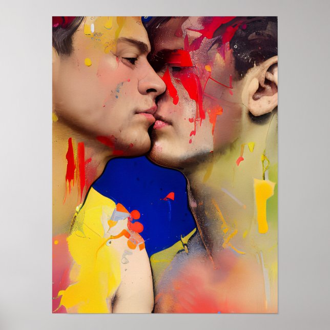 Affiche Carte postale Lovers Kiss (Devant)