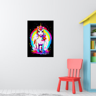 Affiche Carte postale Rainbow Unicorn
