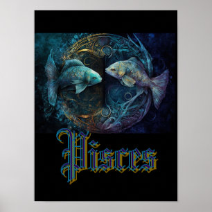 Affiche Carte postale SIGNE Zodiaque Pisces