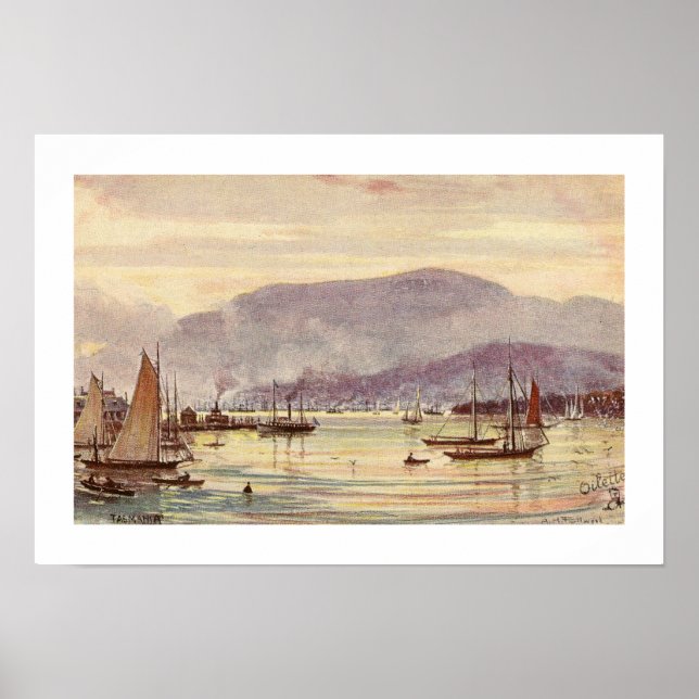 Affiche Carte Postale vintage Hobart, Tasmanie, Australie (Devant)