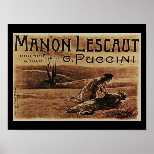 Affiche Carte postale vintage Manon Lescaut (Devant)