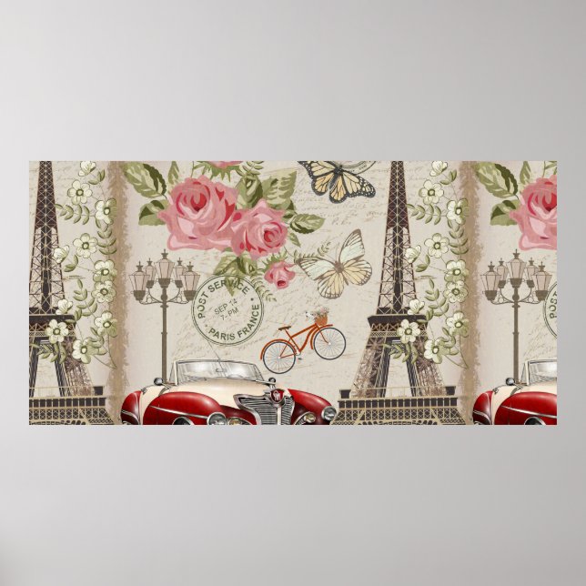 Affiche Carte postale vintage Paris. (Devant)