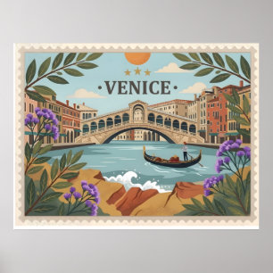 Affiche Carte postale vintage Venise Italie