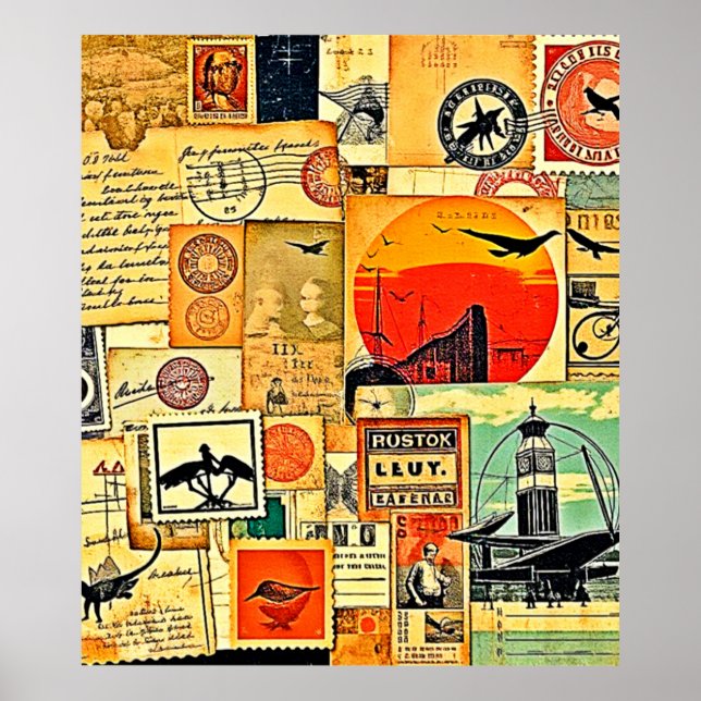 Affiche Carte postale Vintage voyage (Devant)