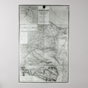 Affiche Carte préparatoire du canal de Suez, 1855