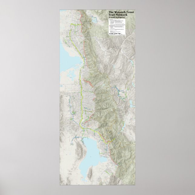Affiche Carte réseau de la piste avant de Wasatch (Devant)