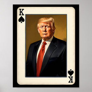 Affiche Carte Roi Trump - Présidentielle Unique Donald Tru