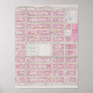 Affiche Carte rose du parc Bryant