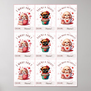 Affiche Carte Saint Valentin en classe mignonne imprimable