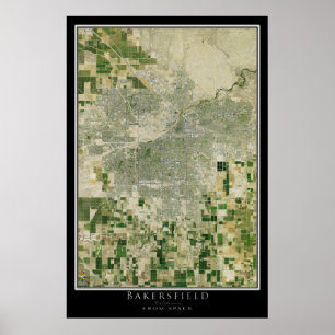 Affiche Carte satellite Bakersfield California