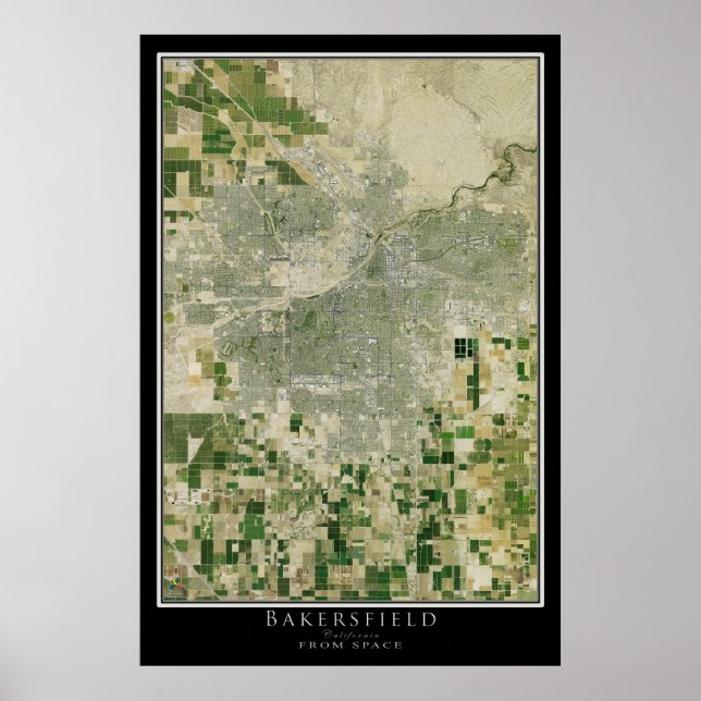 Affiche Carte satellite Bakersfield California (Devant)