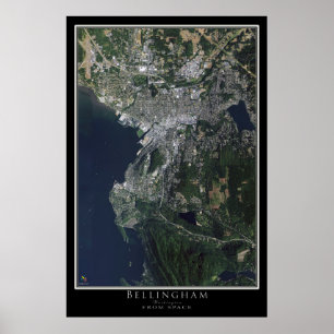 Affiche Carte satellite de Bellingham Washington