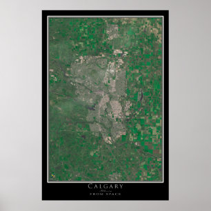Affiche Carte satellite de Calgary Alberta