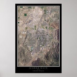 Affiche Carte satellite de Cedar City Utah