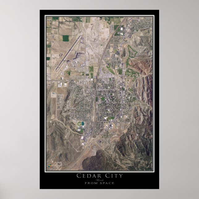 Affiche Carte satellite de Cedar City Utah (Devant)