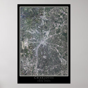 Affiche Carte satellite de Charlotte North Carolina