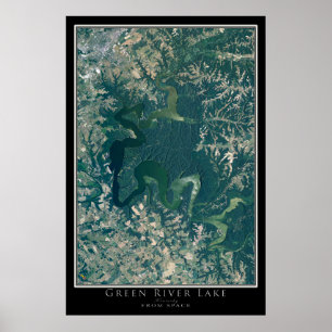 Affiche Carte satellite de Green River Lake Kentucky