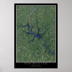 Affiche Carte satellite de High Rock Lake North Carolina