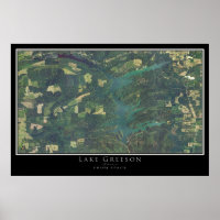 Carte satellite de l'affiche du lac Greeson Arkans