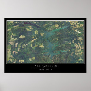 Affiche Carte satellite de l'affiche du lac Greeson Arkans