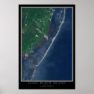 Affiche Carte satellite de Long Beach Island New Jersey